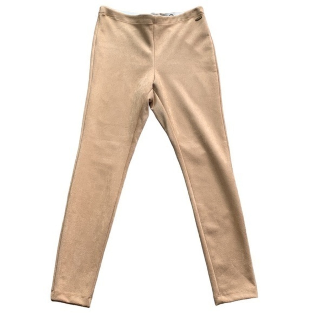 T Tahari Faux Leather Straight Leg Sesame Pants Sz Small NWT